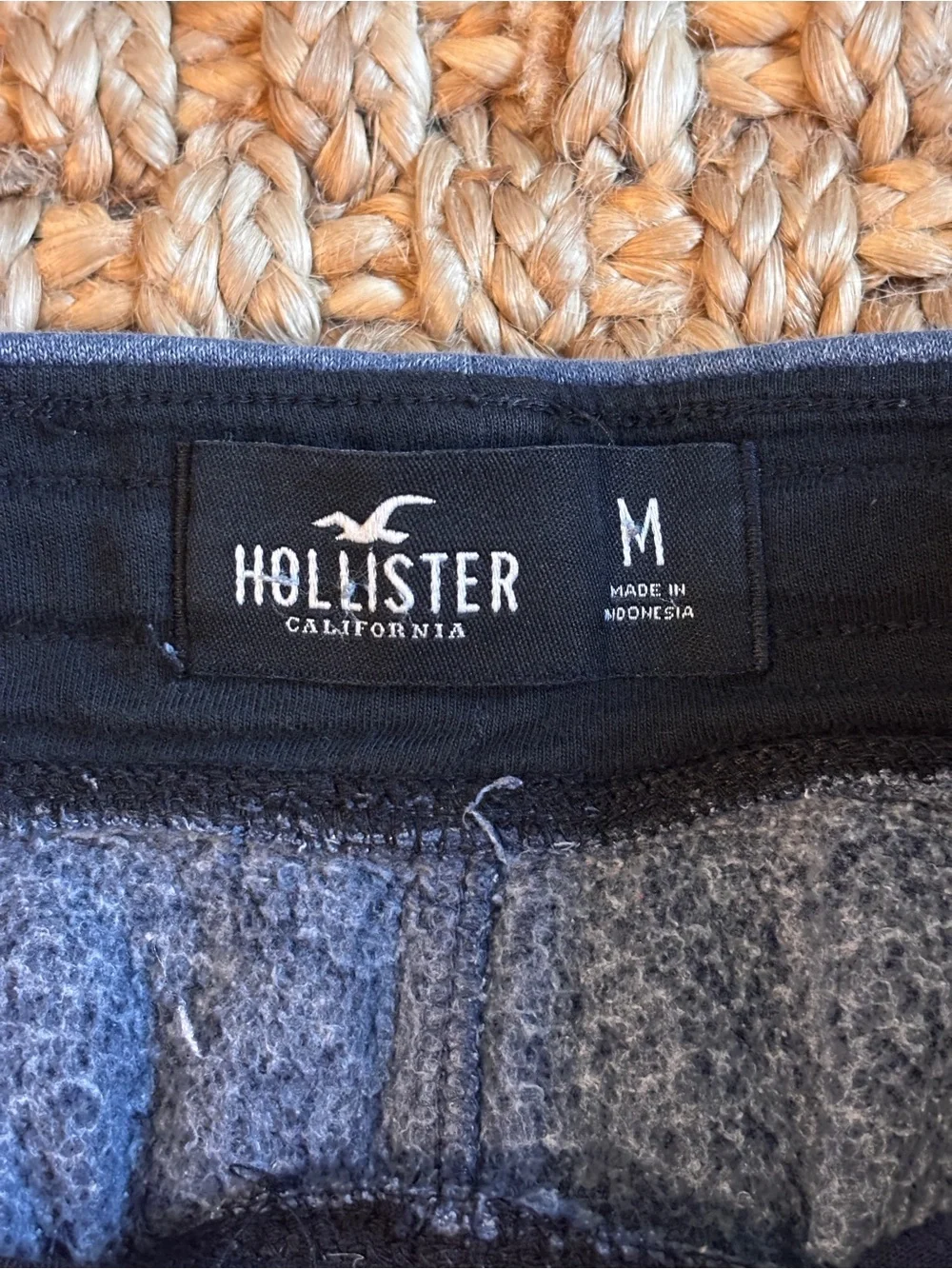 Hollister Men's Heather Blue Drawstring Athletic Shorts